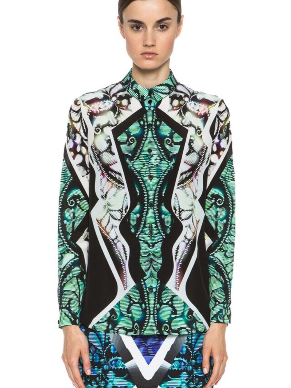 PETER PILOTTO J Silk Blouse Abstract Print Small